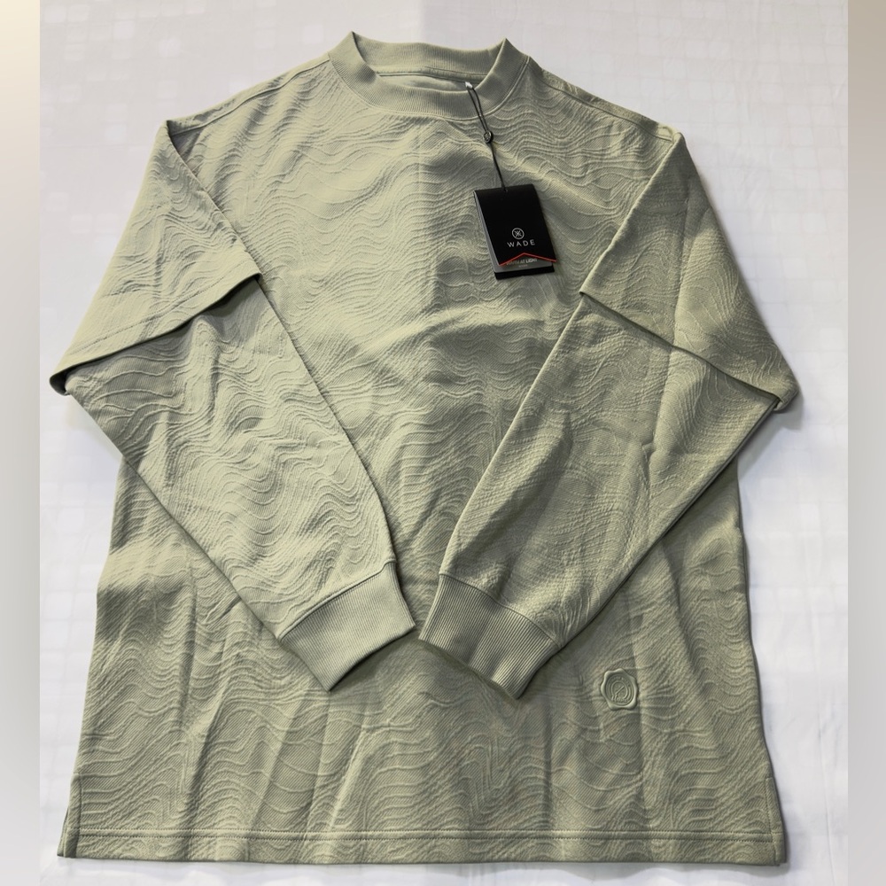 Mavi Men's Long Sleeve Textured Crewneck Shirt - Sage Green